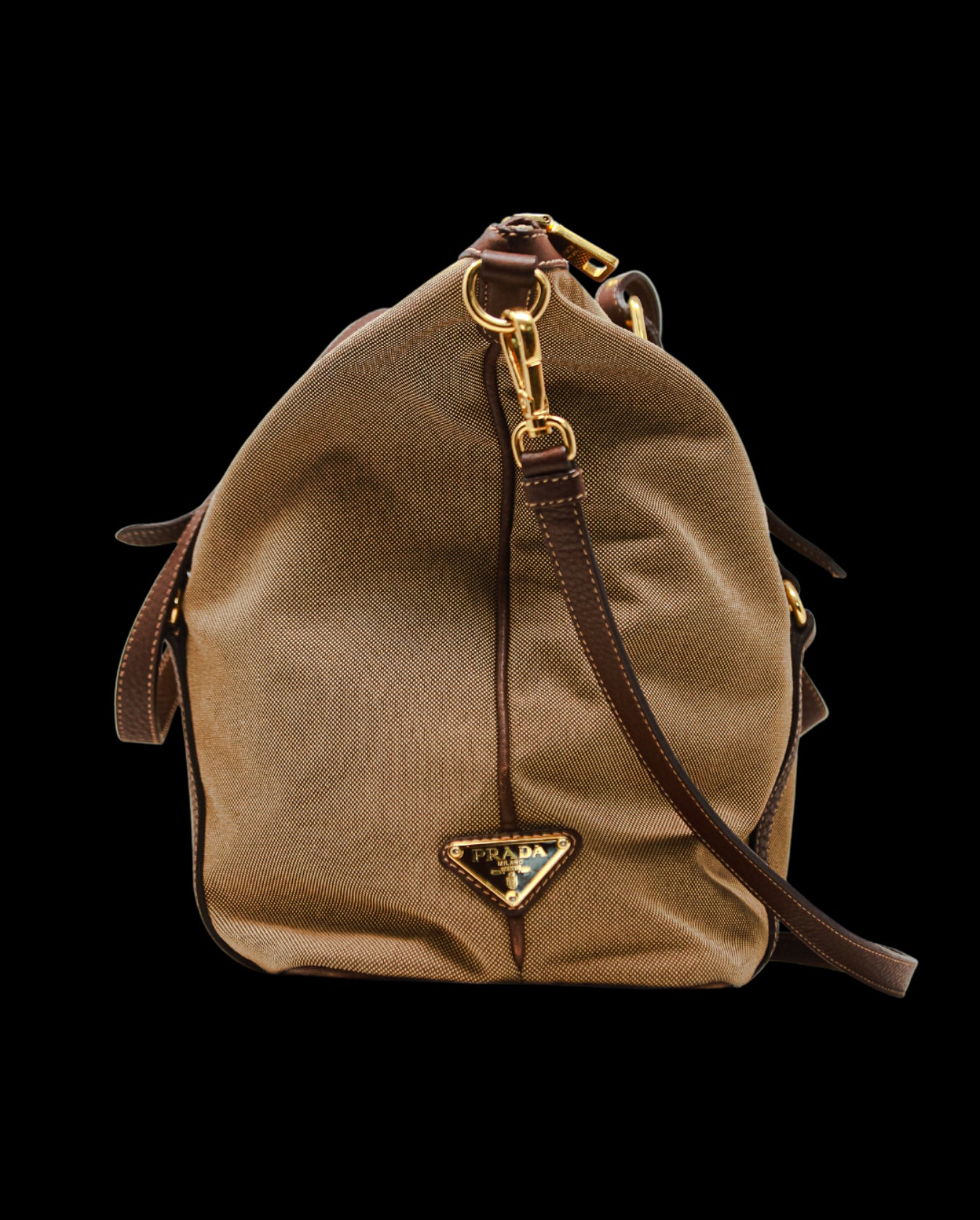 90s brown jacquard Prada bag Made in Italy