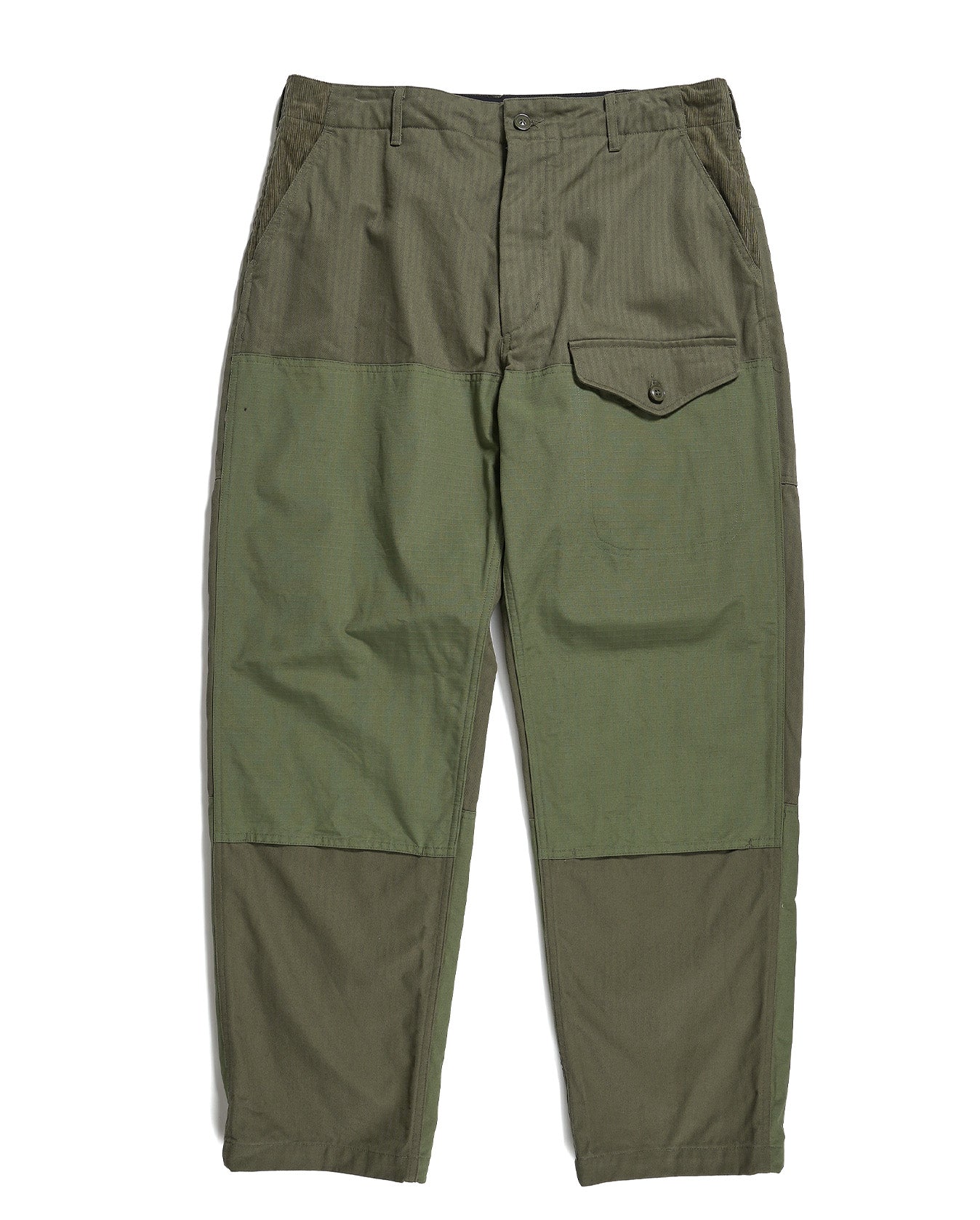 Flat Front Trouser in Olive Stretch Cotton Twill - Cad & The Dandy