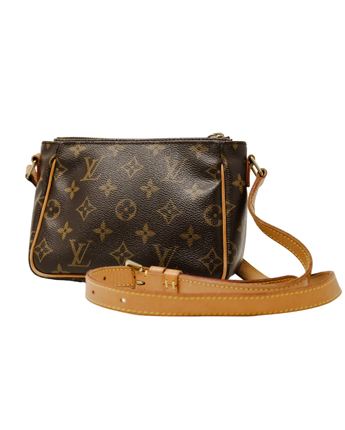 Louis Vuitton, Bags, Louis Vuitton Vintage Denim Monogram Leather Gold  Chain Crossbody Flap Bag