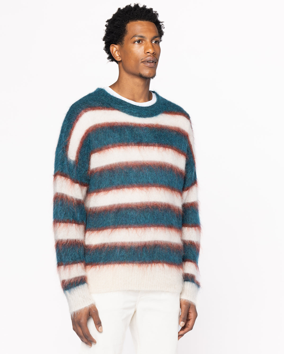 Drussell Mohair Crewneck Sweater - Teal