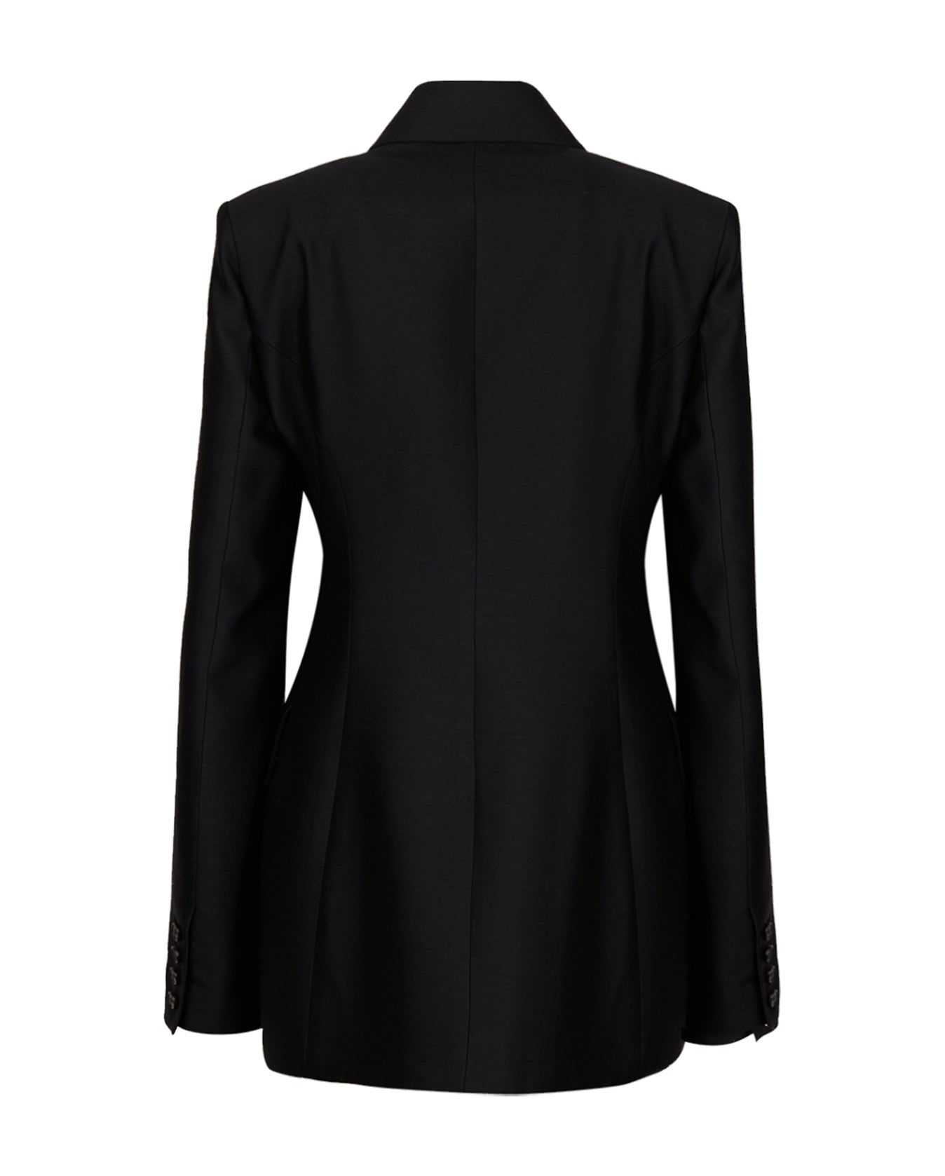 LOUIS VUITTON black wool peak collar double breasted blazer jacket FR46 S  at 1stDibs