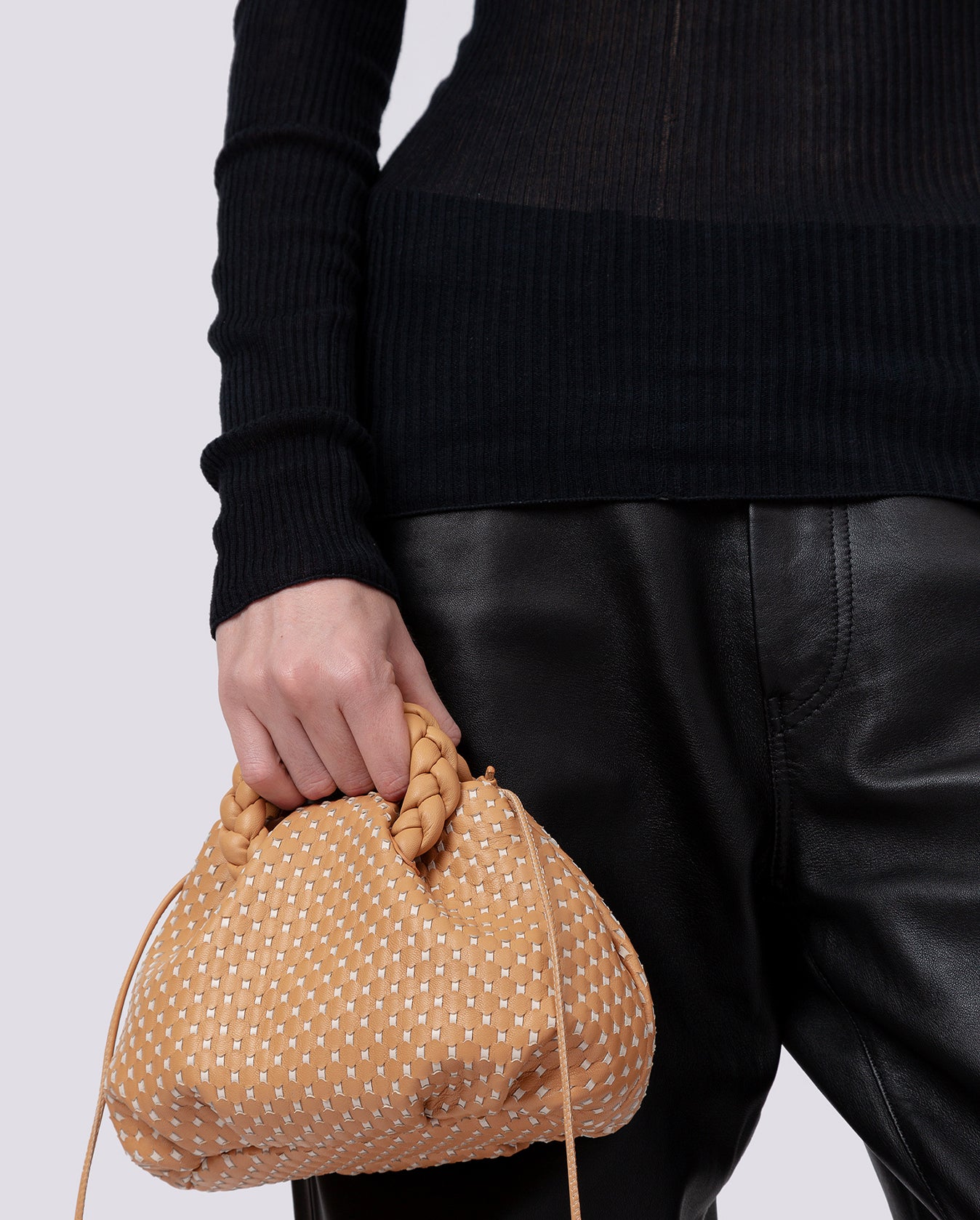 Bombon Woman's Braided Leather Handbag