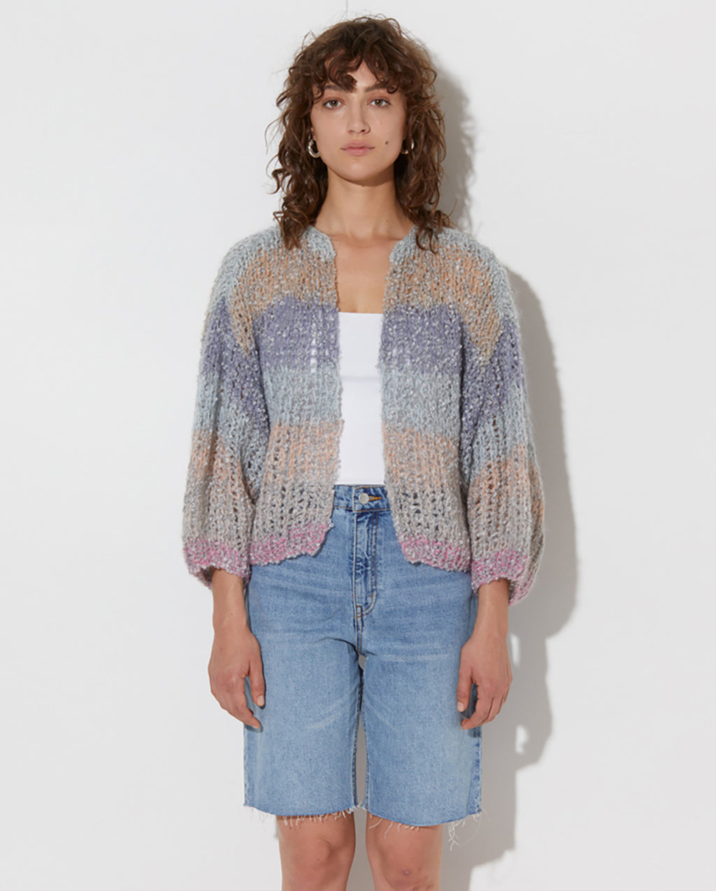 Boucle Bomber in Salt and Pepper