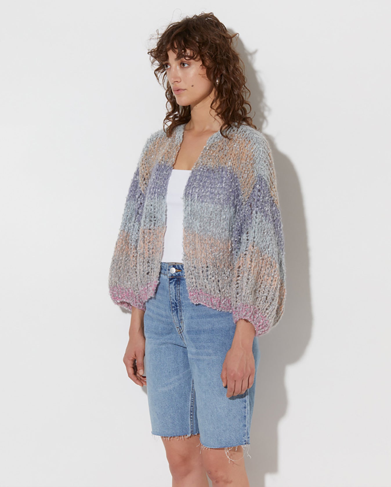 Boucle Bomber in Salt and Pepper